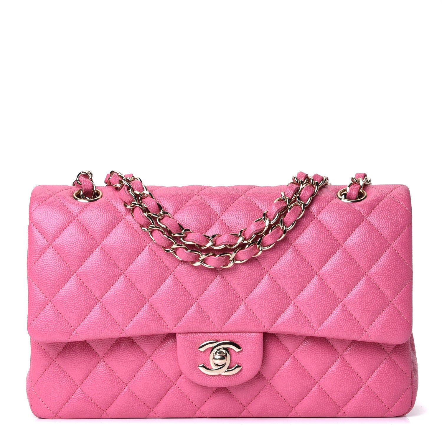 Chanel Caviar Quilted Medium Double Flap Pink 1 of 8