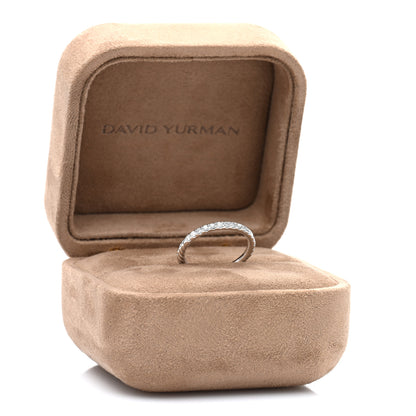David Yurman 18K White Gold Diamond 2mm Cable Collectibles Band Ring 54 7 5 of 5