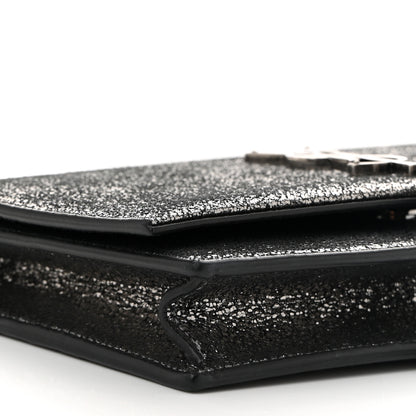 Saint Laurent Metallic Calfskin Classic Monogram Kate Tassel Chain Wallet Gun Metal 9 of 10
