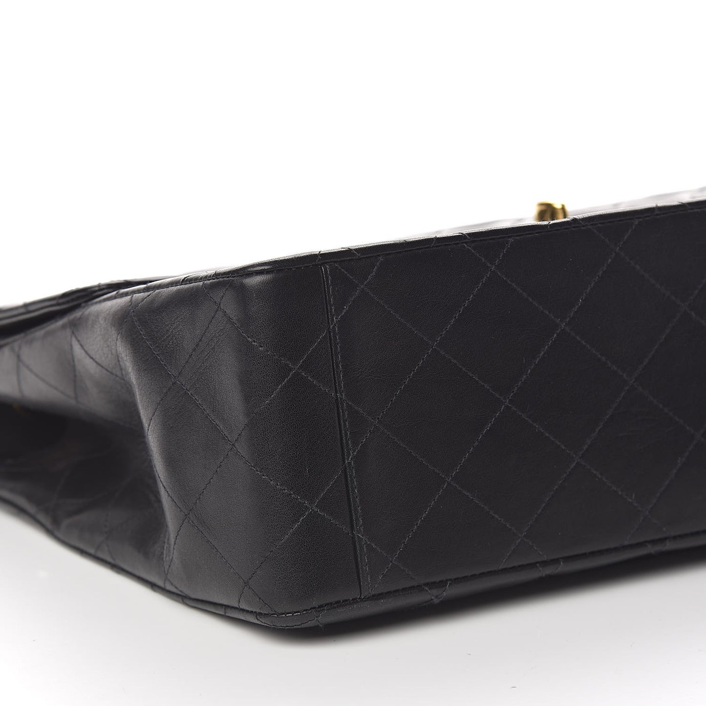 Lambskin Quilted XL Jumbo Single Flap Black