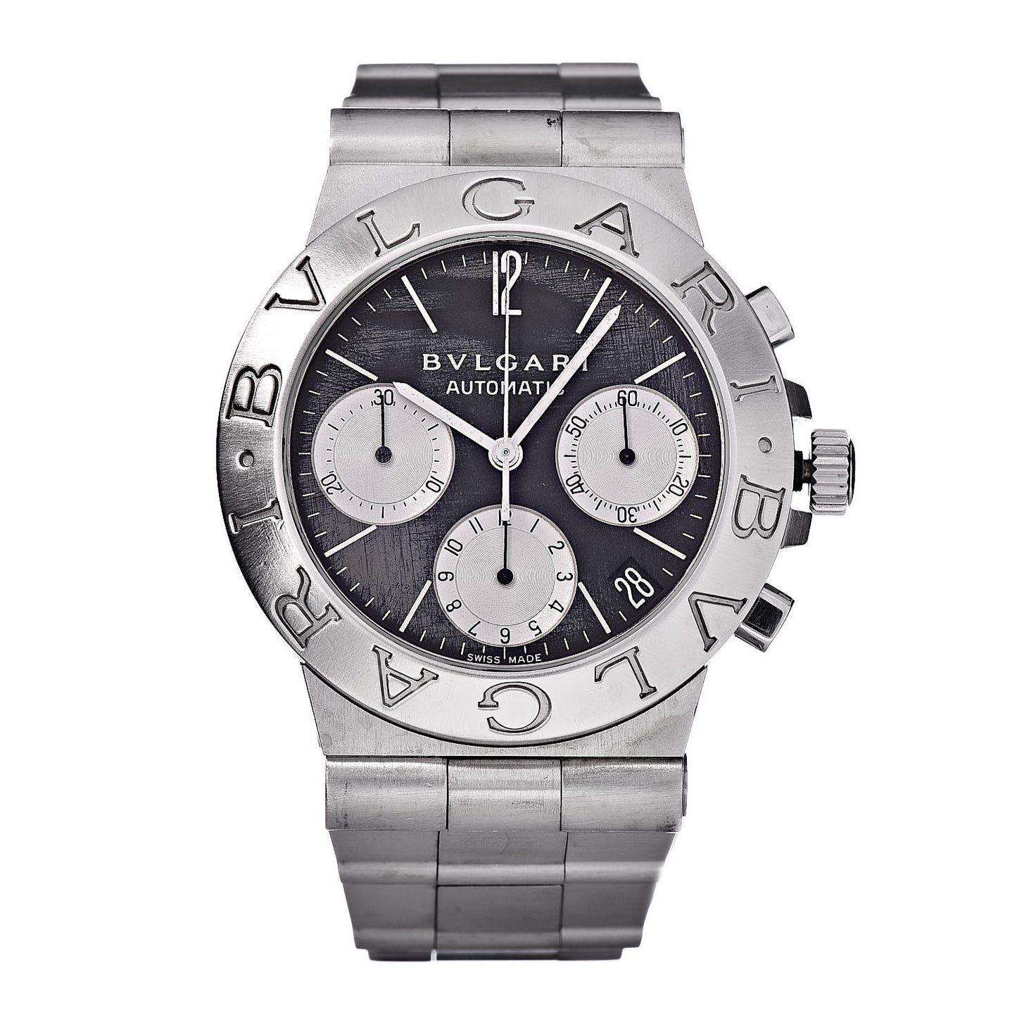 Stainless Steel 35mm Diagono Chronograph Automatic Watch Black