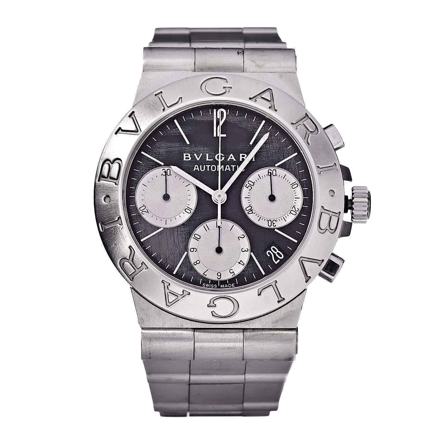 Bulgari Stainless Steel 35mm Diagono Chronograph Automatic Watch Black 1 of 6