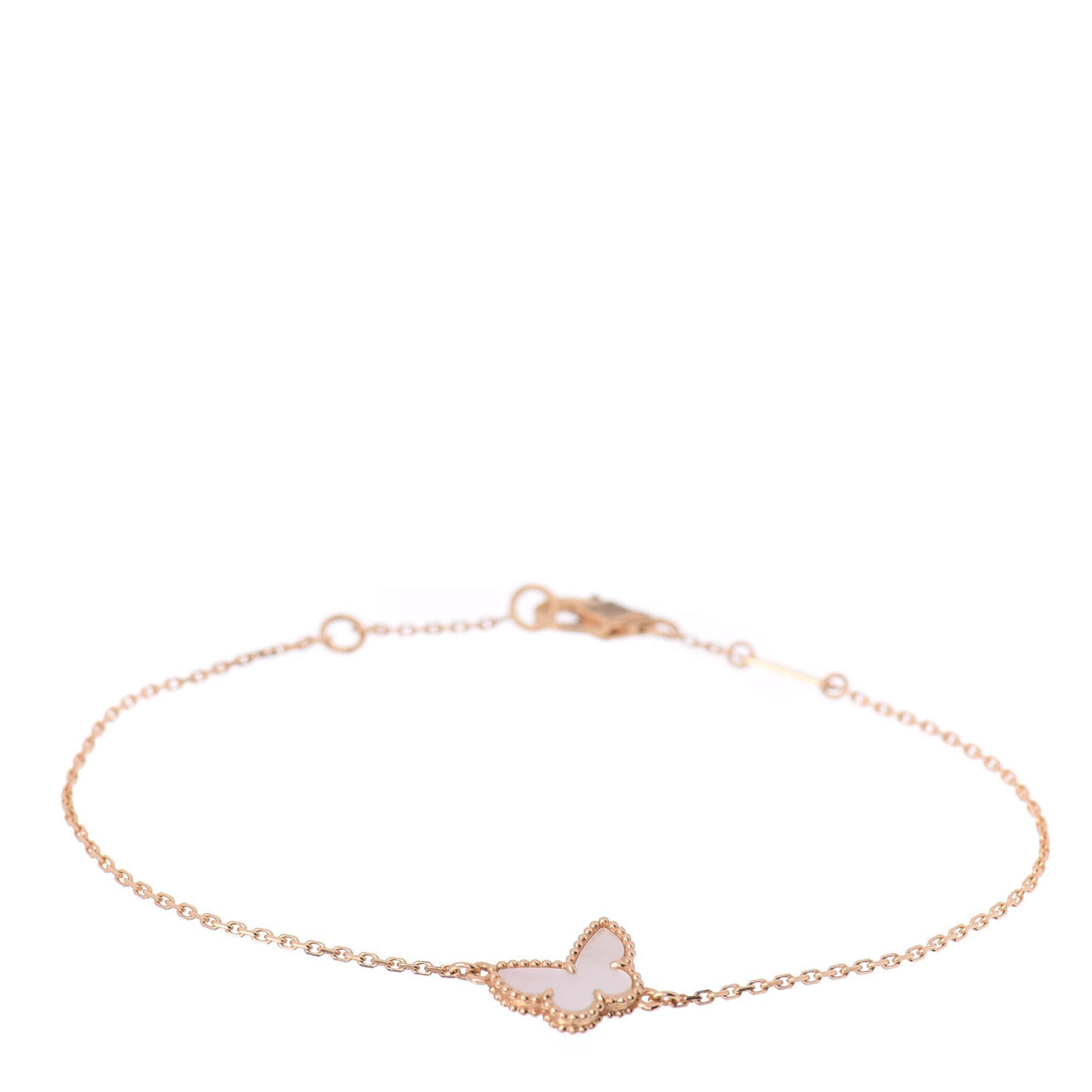 18K Yellow Gold Mother of Pearl Sweet Alhambra Butterfly Bracelet