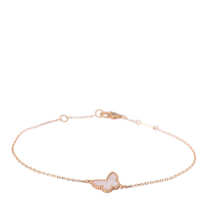 Van Cleef & Arpels 18K Yellow Gold Mother of Pearl Sweet Alhambra Butterfly Bracelet 1 of 5