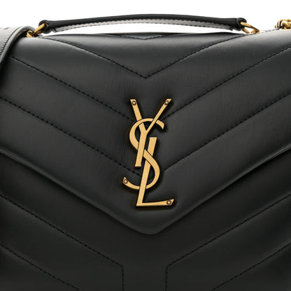 Saint Laurent Calfskin Y Quilted Monogram Small Loulou Chain Satchel Black 8 of 12
