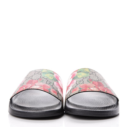 Gucci GG Supreme Monogram Blooms Slide Sandals 40 Beige Multicolor 2 of 8