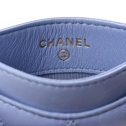 Chanel Lambskin Quilted Card Holder Light Blue 6 of 9