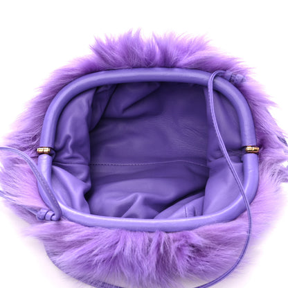 Bottega Veneta Shearling Lambskin Embellished The Mini Pouch Purple 5 of 9