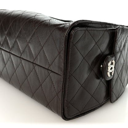 Chanel Shiny Crumpled Calfskin Quilted Small Chanel 25 Handbag Dark Brown 10 of 10