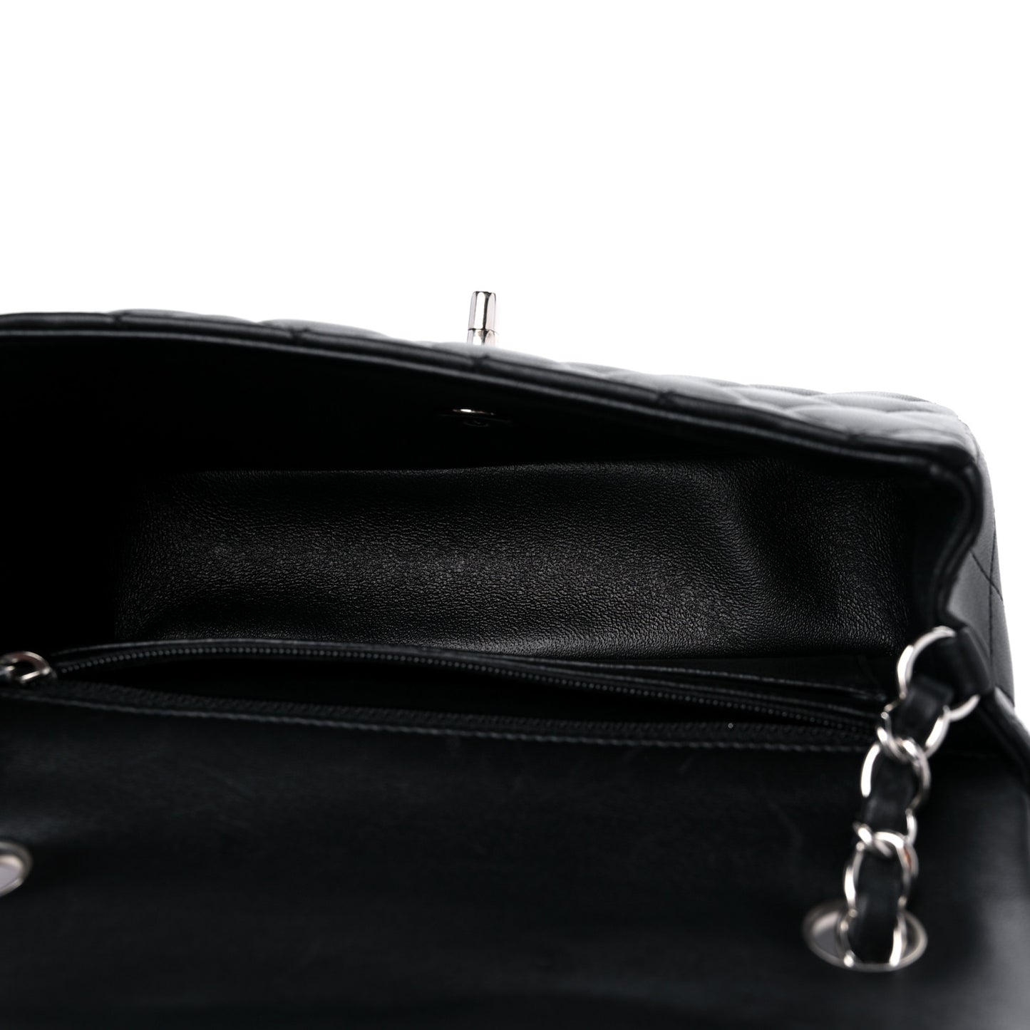 Lambskin Quilted Mini Rectangular Flap Black