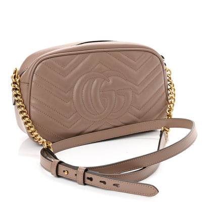 Gucci Calfskin Matelasse Small GG Marmont Chain Shoulder Bag Porcelain Rose 3 of 10