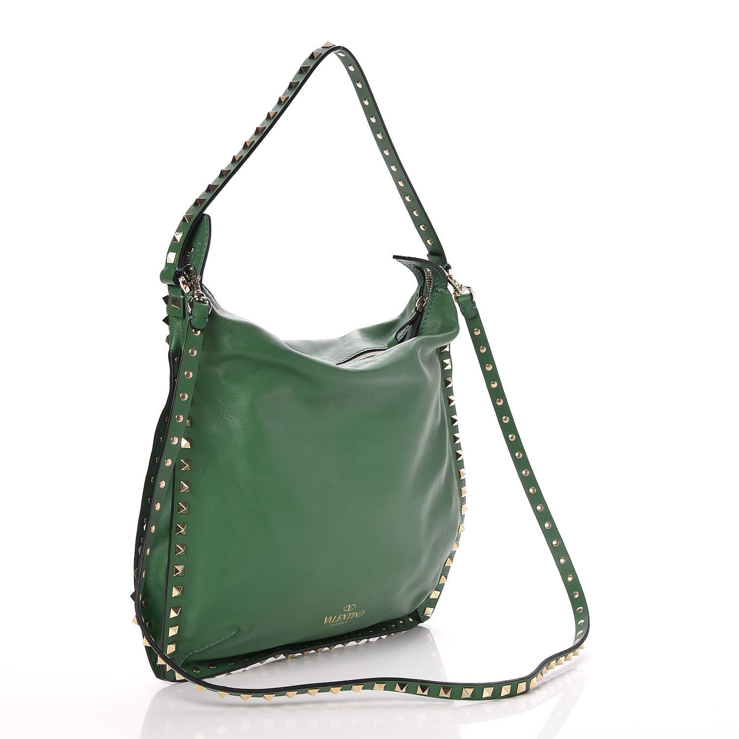 Valentino Garavani Vitello Small Rockstud Hobo Green 3 of 8