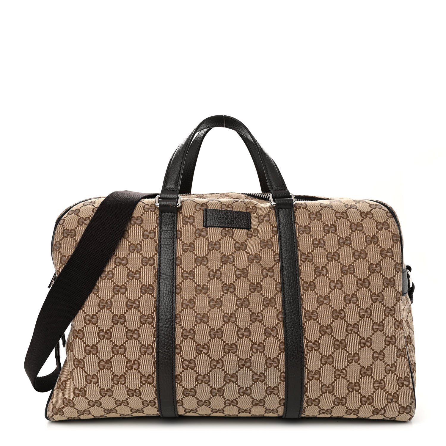 Gucci Monogram Dollar Calfskin Boston Duffle Bag Beige Ebony Testa di Moro Marrone Scuro 1 of 11