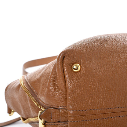 Miu Miu Goatskin Madras Zip Tote Brandy 11 of 21
