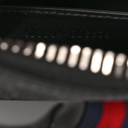 Gucci GG Supreme Monogram Web Small Flat Messenger Bag Black Grey 8 of 11