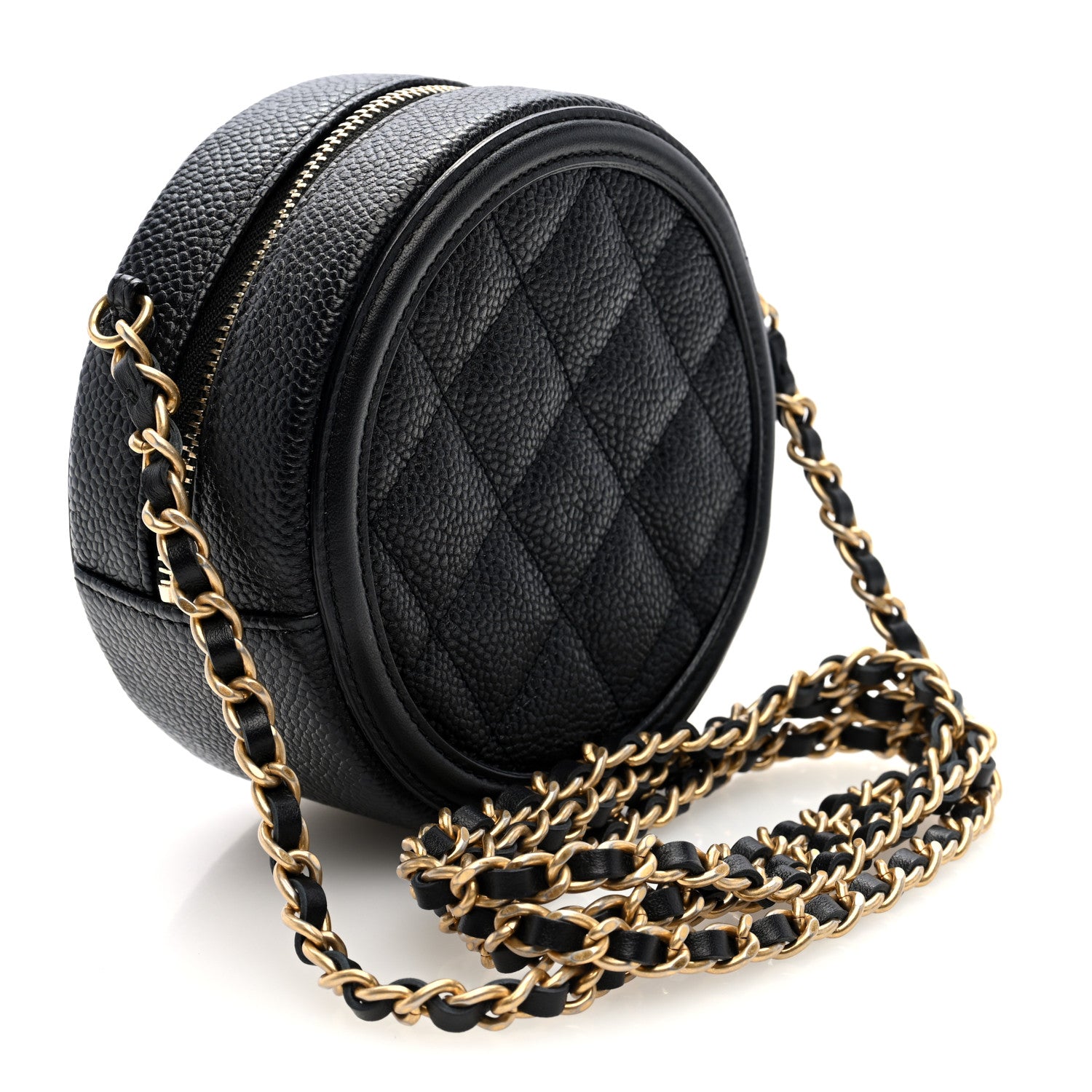 Chanel Caviar Quilted Round Filigree Crossbody Black 3 of 11