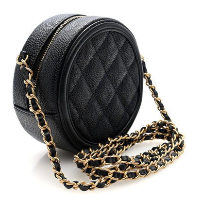 Chanel Caviar Quilted Round Filigree Crossbody Black 3 of 11