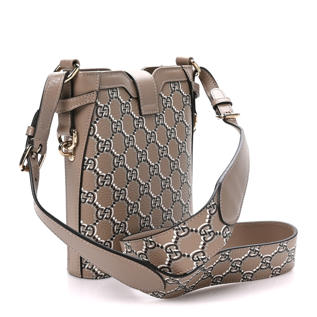 Gucci GG Shadow Monogram Mini Bucket Bag Beige 2 of 8