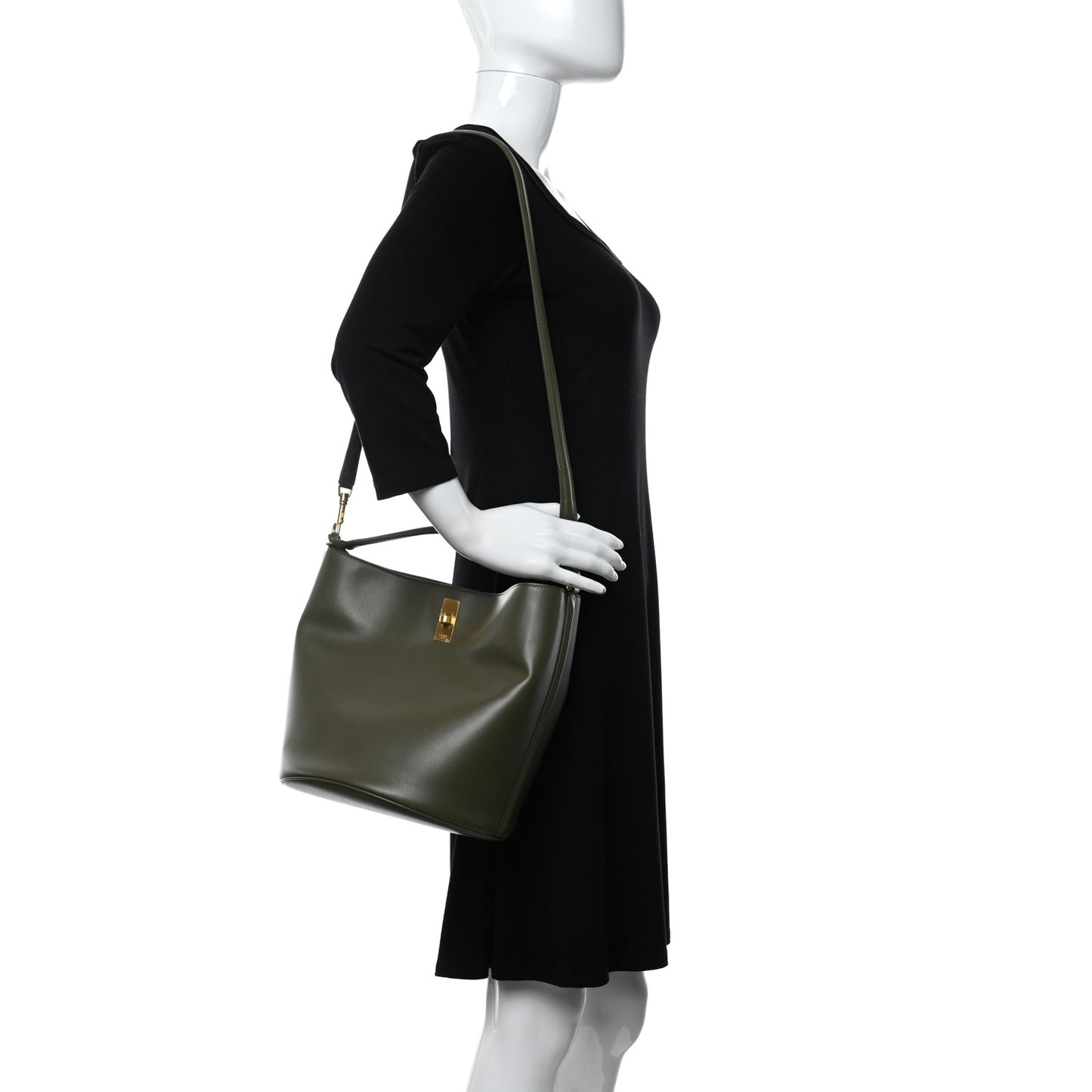Smooth Calfskin Bucket 16 Bag Dark Olive