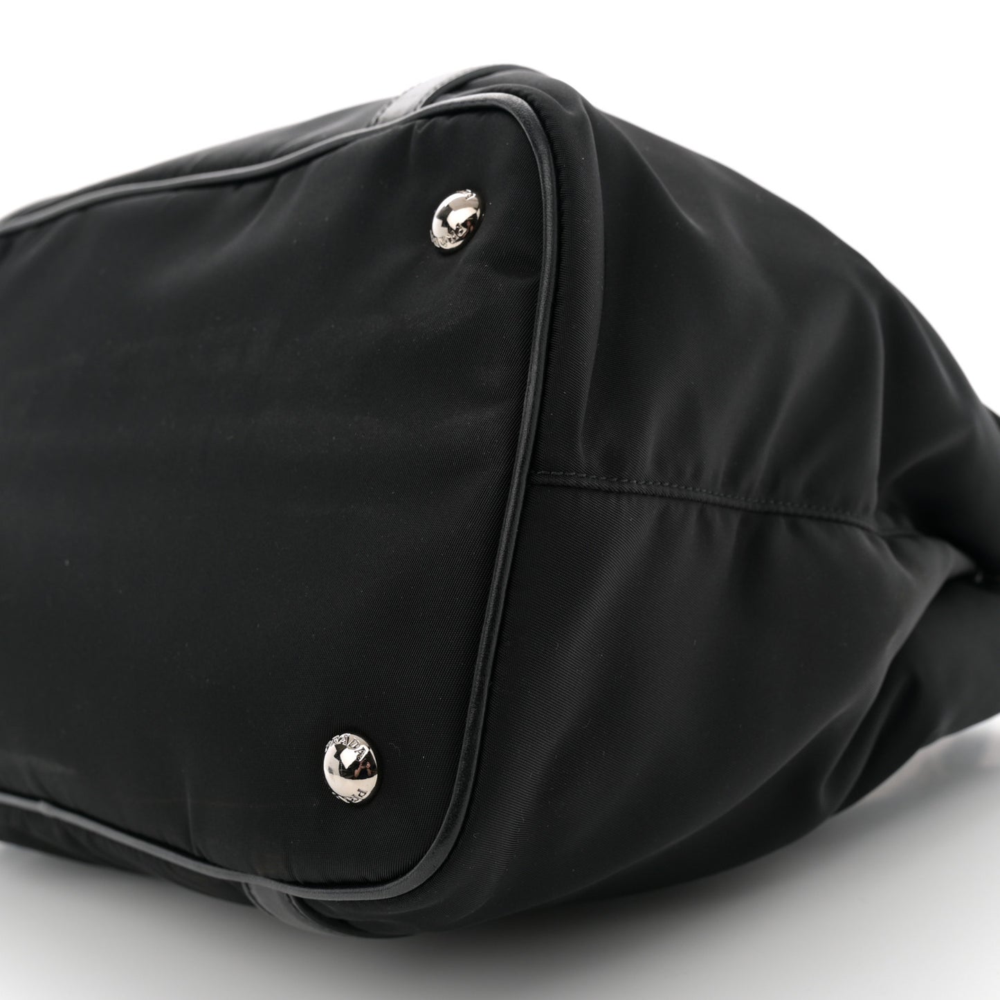Tessuto Nylon Soft Calf Small Tote Black