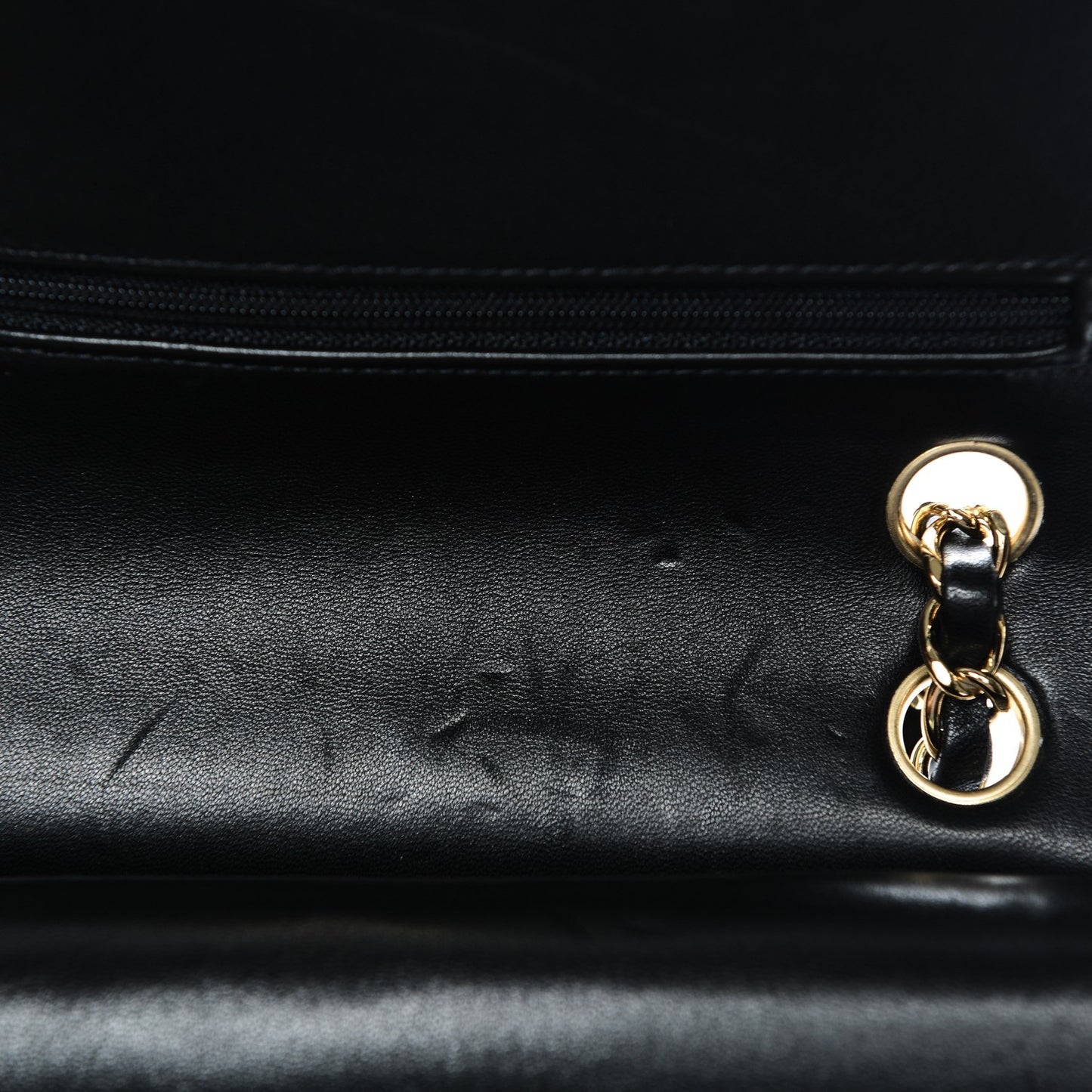 Lambskin Quilted Medium Double Flap Black