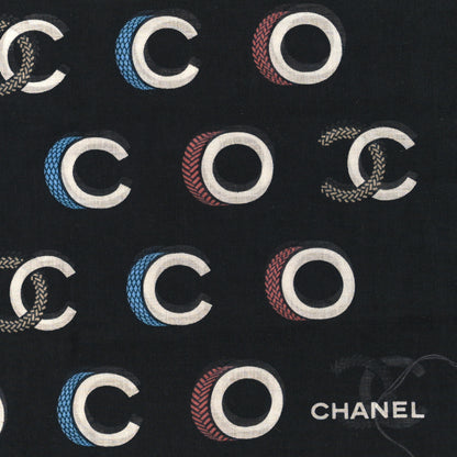 Chanel Cotton CC Coco Bandana Black Ecru 2 of 3