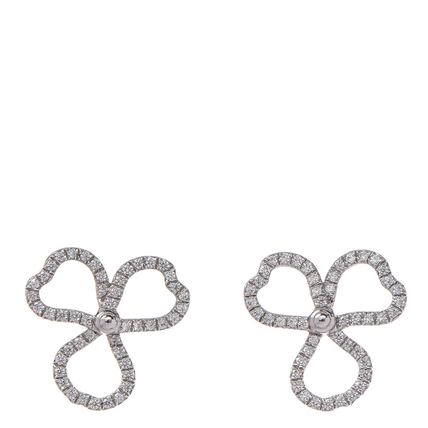 Platinum Diamond Paper Flowers Open Flower Earrings