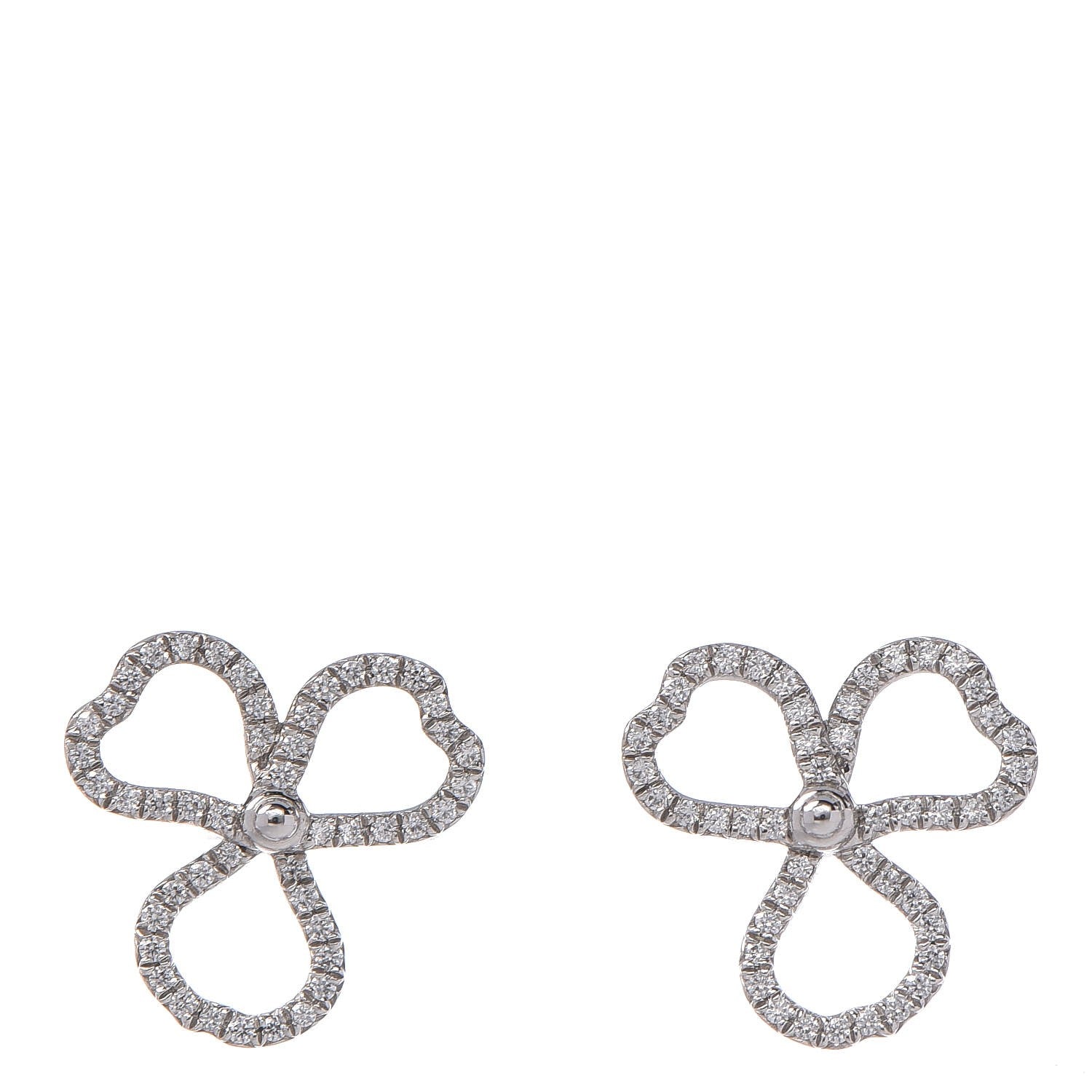 Tiffany Platinum Diamond Paper Flowers Open Flower Earrings 1 of 6