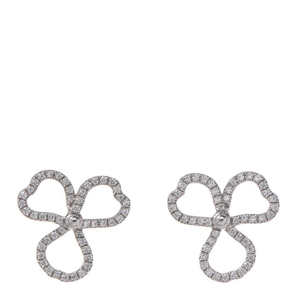 Tiffany Platinum Diamond Paper Flowers Open Flower Earrings 1 of 6