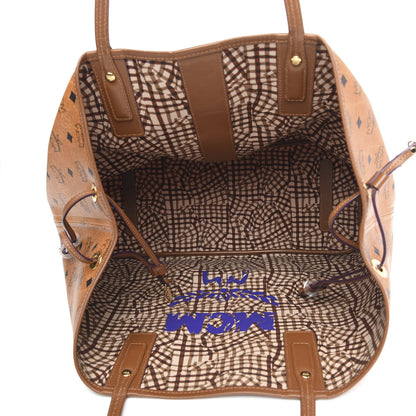 MCM Visetos Large Liz Reversible Shopper Tote Cognac 8 of 19