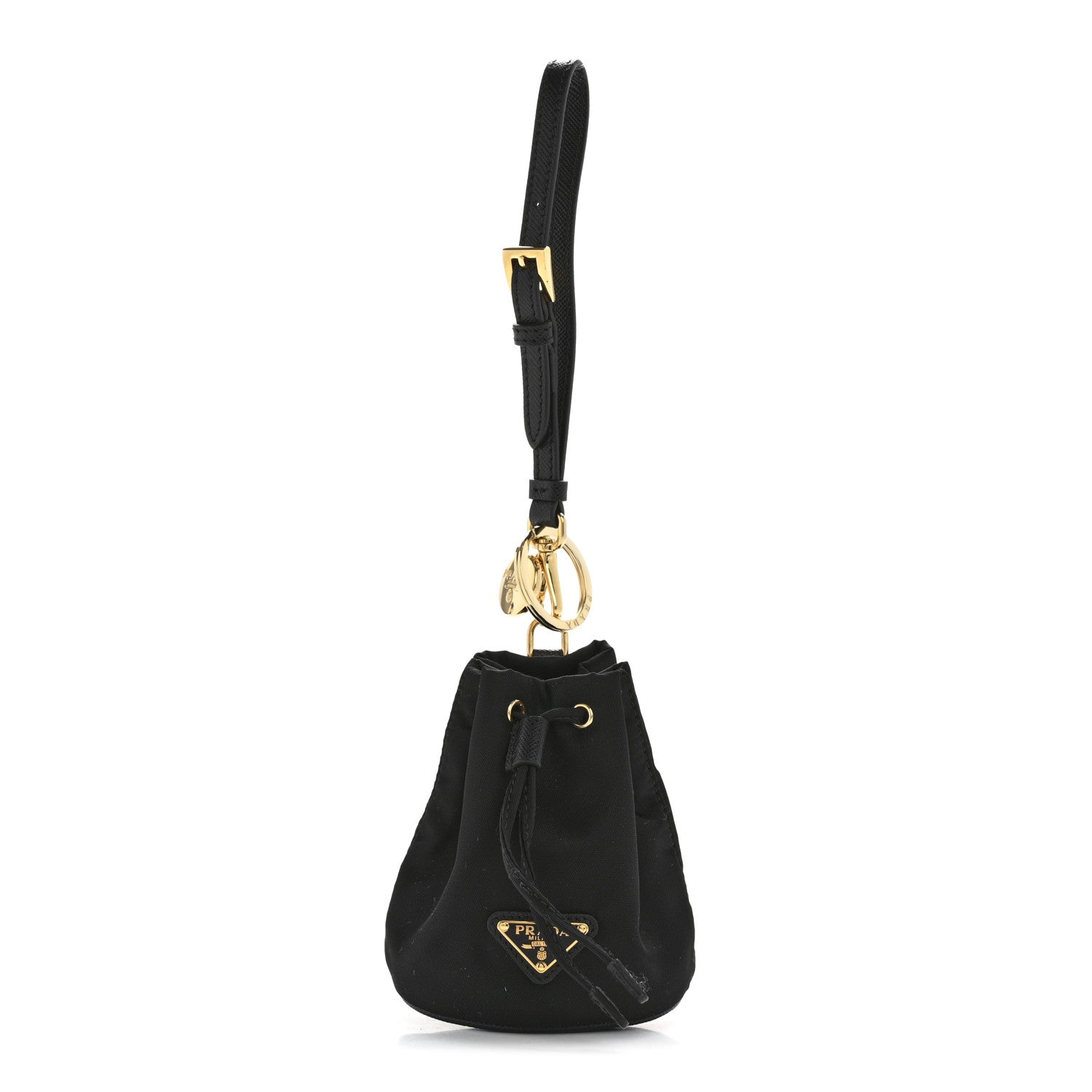 Prada Re-Nylon Mini Icon Keychain Charm Black 1 of 6
