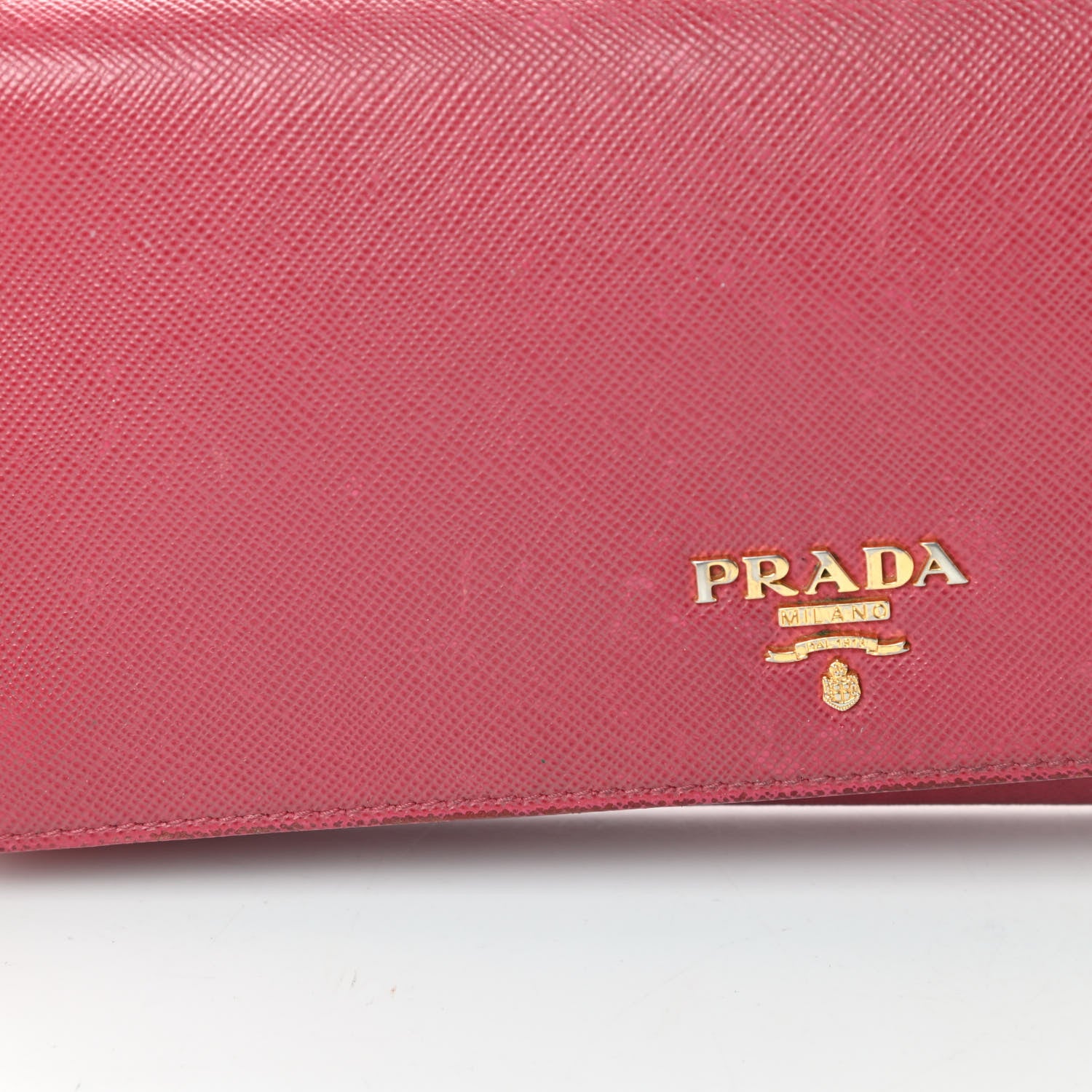 Prada Saffiano Metal Oro Chain Wallet Peonia 18 of 18