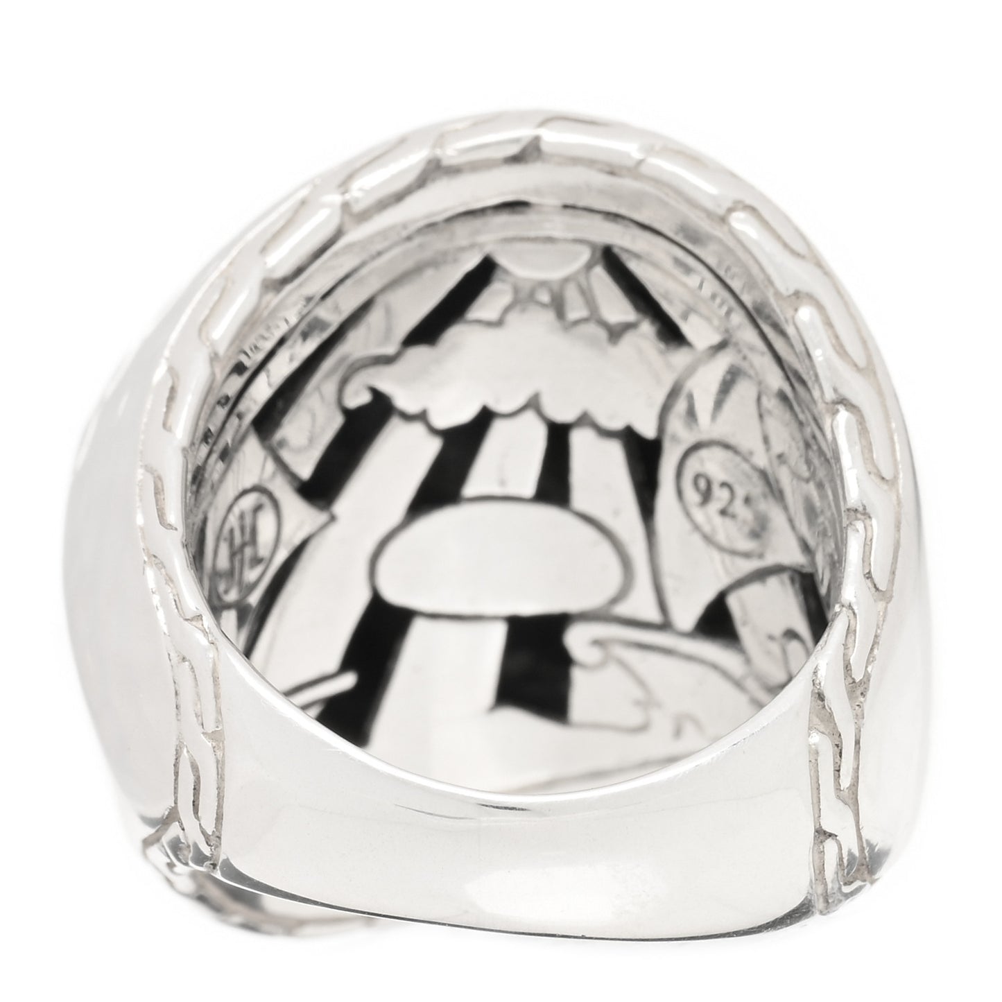 Sterling Silver Palu Kapal Hammered Ring 51 5.75