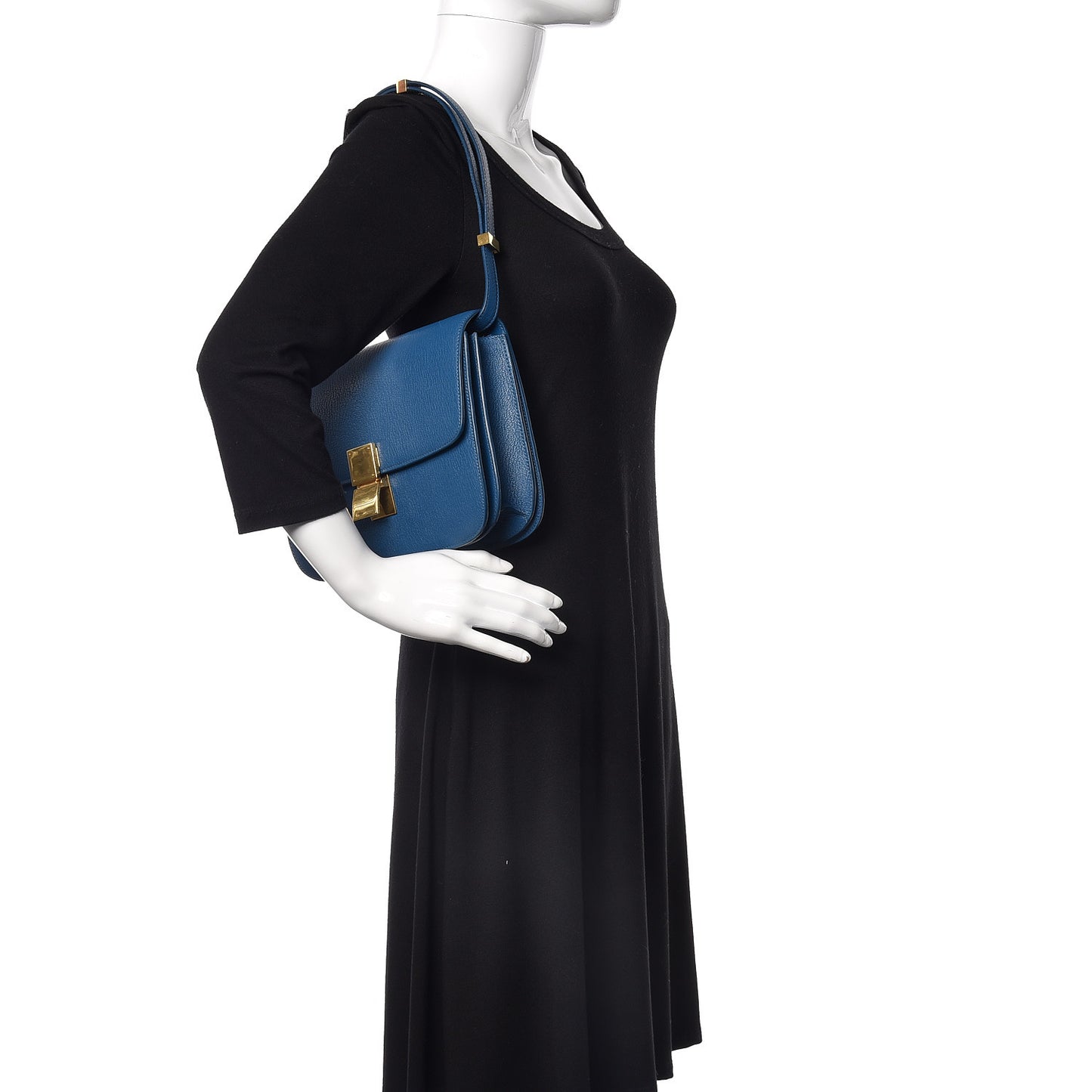 Goatskin Medium Classic Box Flap Bag Deepsea