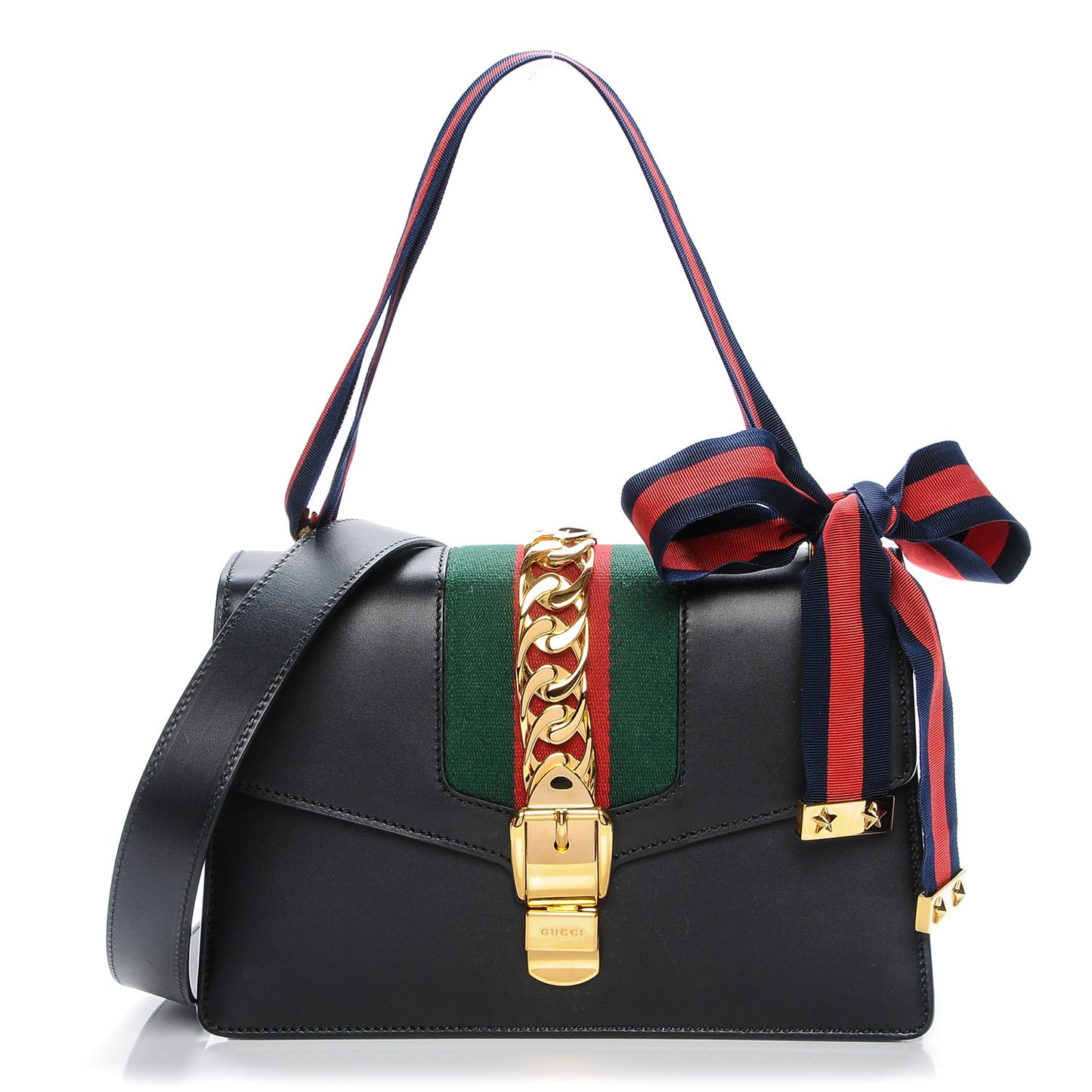 Calfskin Small Sylvie Shoulder Bag Black