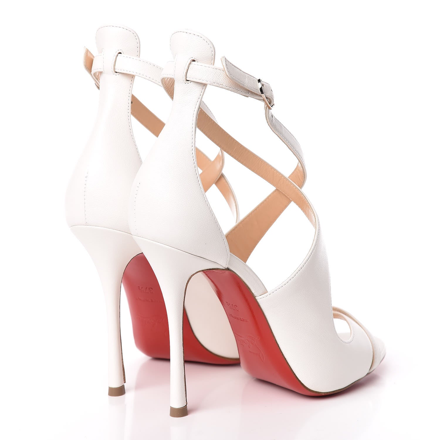 Christian Louboutin Shiny Nappa Malefissima 100 Sandals 37.5 Latte 4 of 12