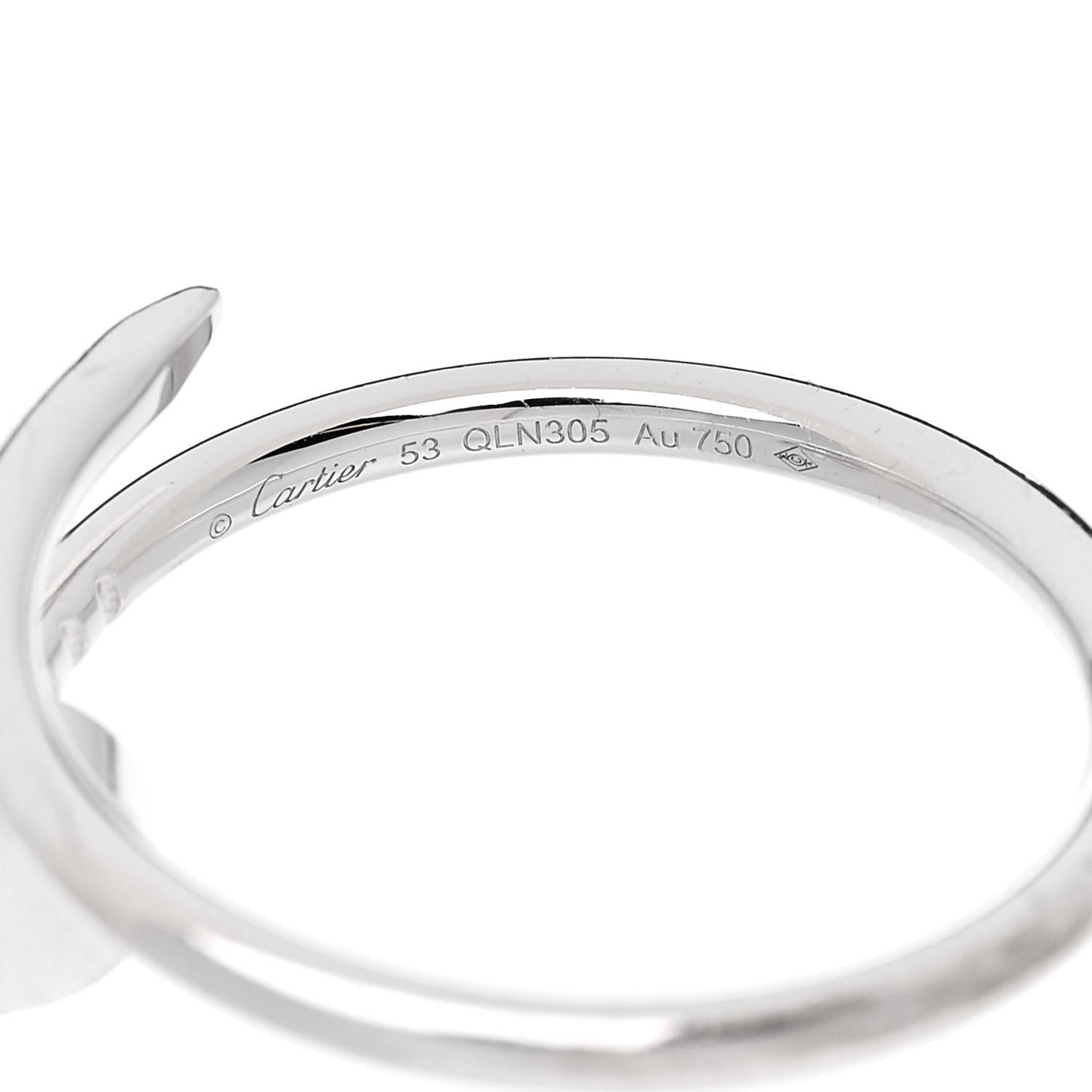 18K White Gold Small Juste Un Clou Ring 53 6.25