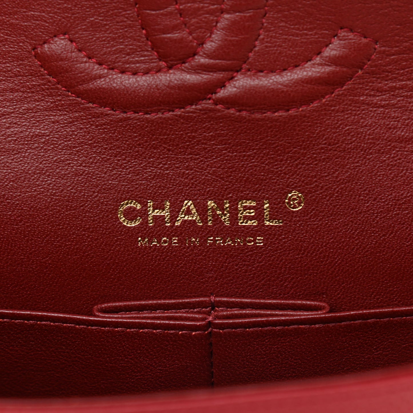 Caviar Quilted Medium Double Flap Red