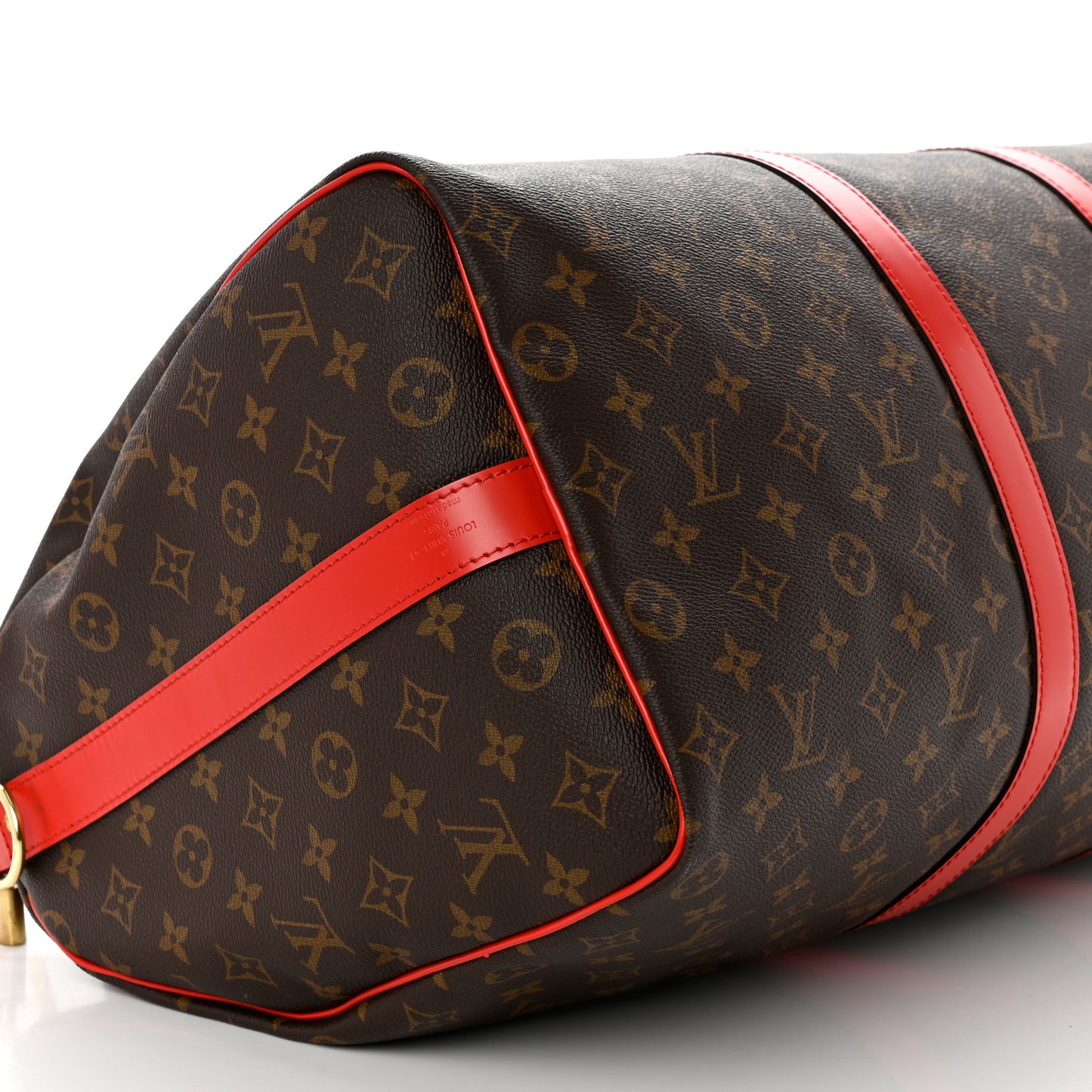 Calfskin Monogram Keepall Bandouliere 50 Coquelicot