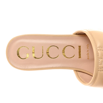 Gucci Nappa GG Matelasse GG Marmont Flat Slide Sandals 37 Naturale 7 of 9