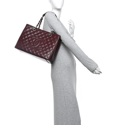Chanel Caviar Quilted Grand Shopping Tote GST Dark Burgundy 2 of 10