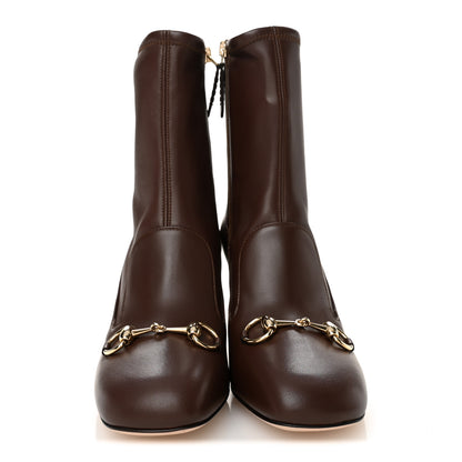 Gucci Nappa Horsebit Ankle Boots 37.5 New Chocolate 3 of 9