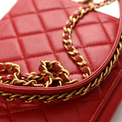 Chanel Lambskin Quilted Infinity Wallet On Chain WOC Red 12 of 14