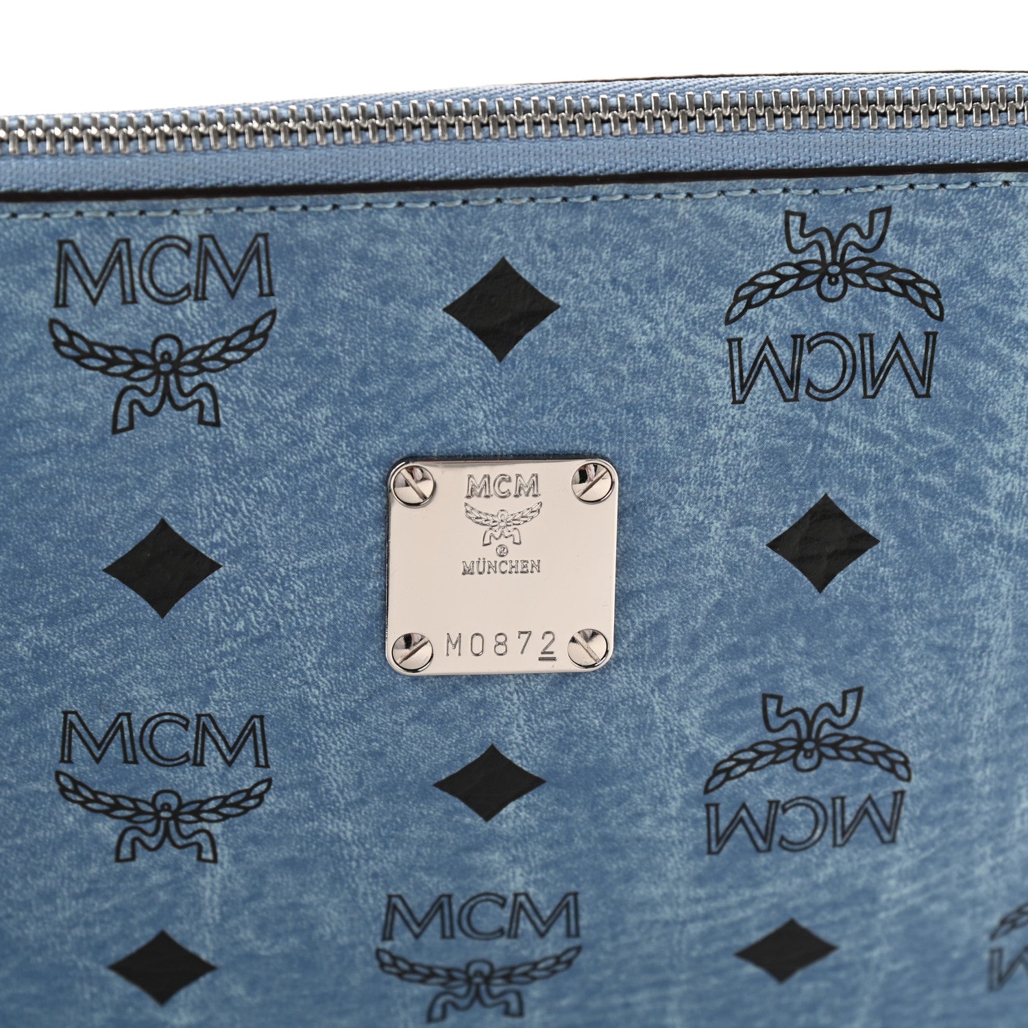 MCM Visetos Crossbody Pouch Blue 7 of 8