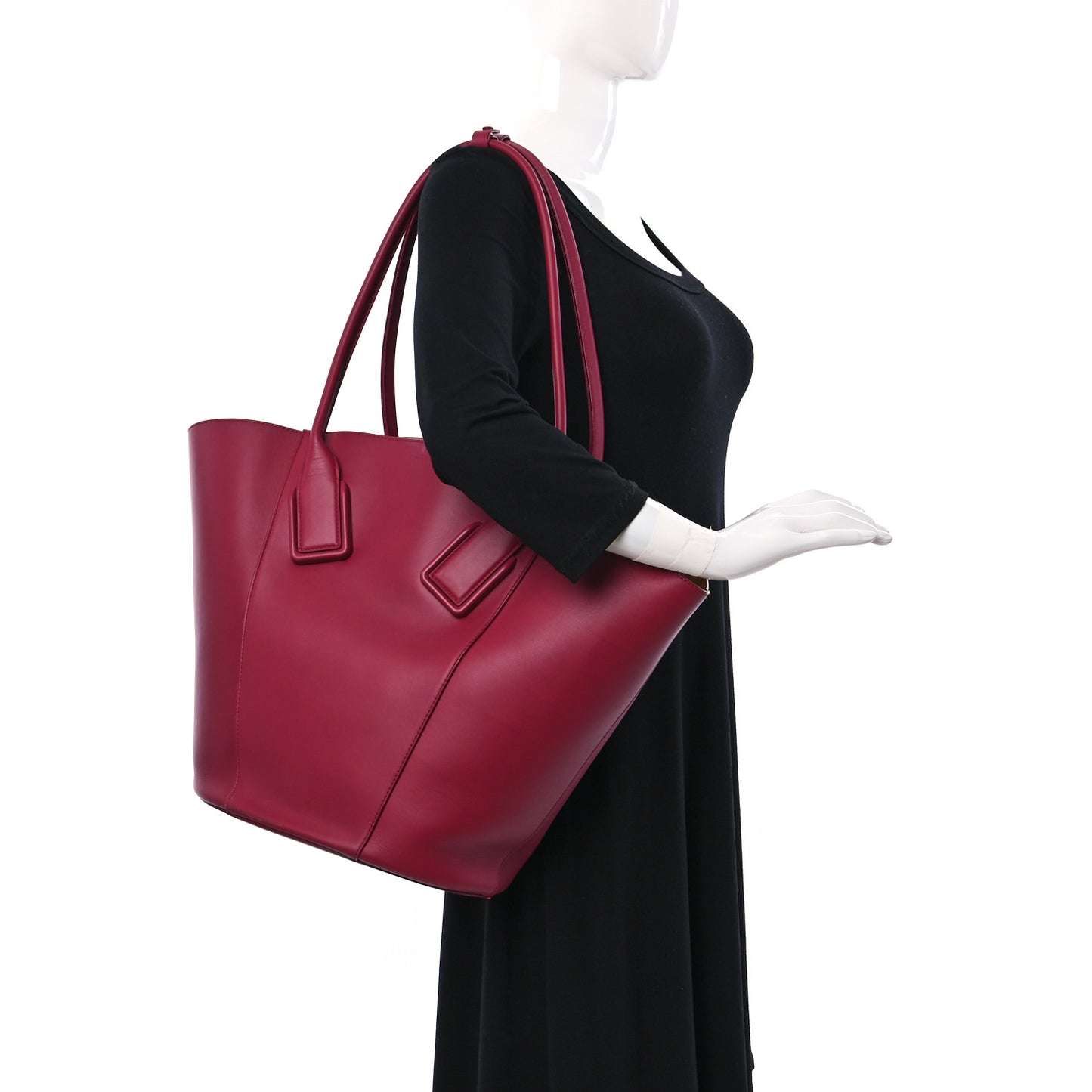 Calfskin Basket Tote Amaranto