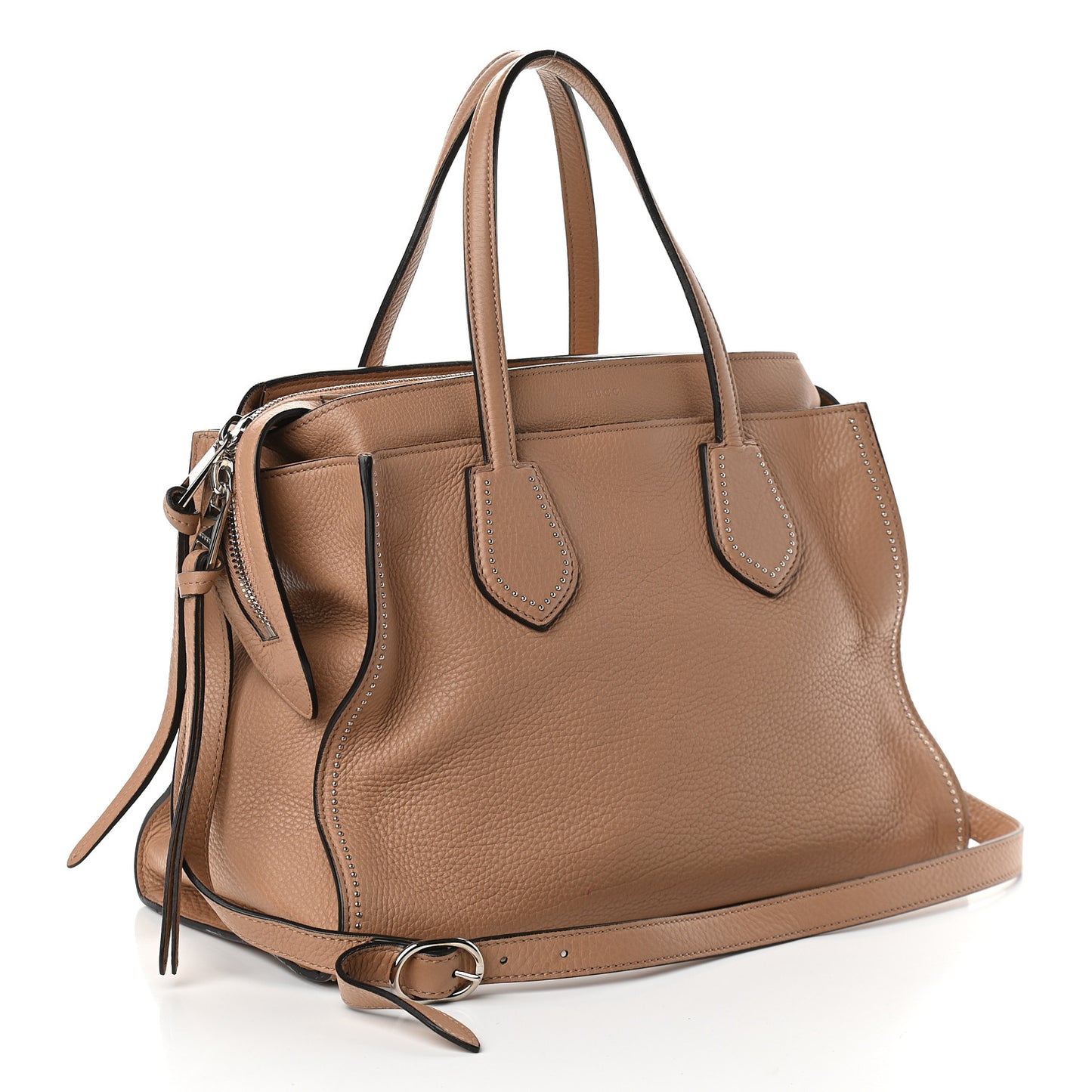 Cellarius Calfskin Ramble Studded Layered Tote Camelia