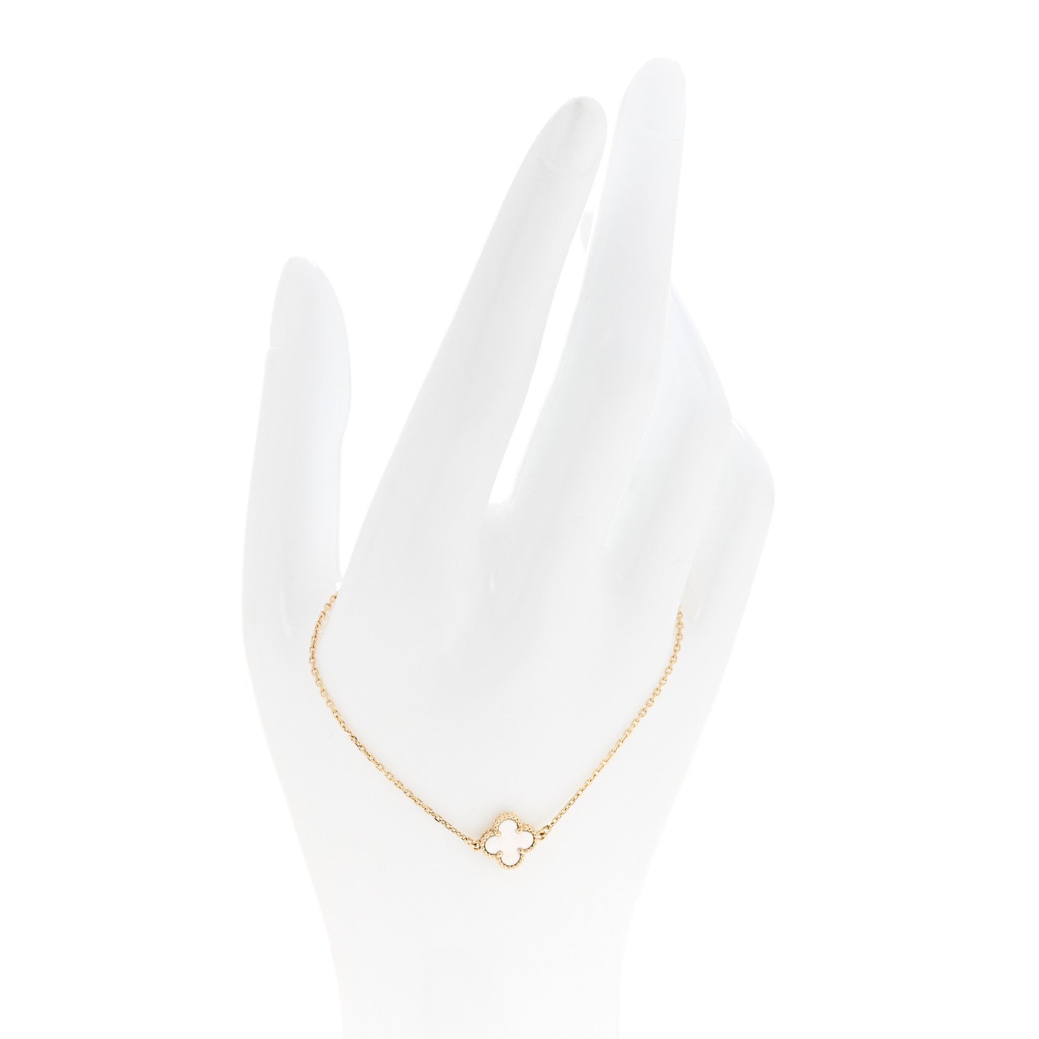 Van Cleef & Arpels 18K Yellow Gold Mother of Pearl Sweet Alhambra Bracelet 2 of 4