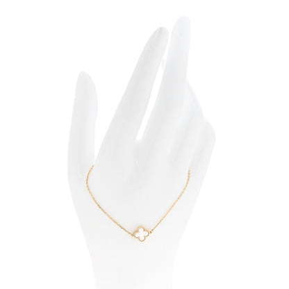 Van Cleef & Arpels 18K Yellow Gold Mother of Pearl Sweet Alhambra Bracelet 2 of 4