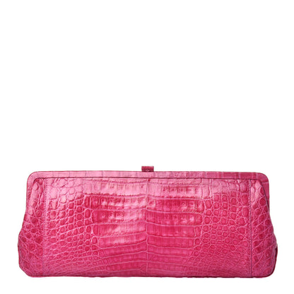 Nancy Gonzalez Crocodile Frame Clutch Fuchsia 1 of 8
