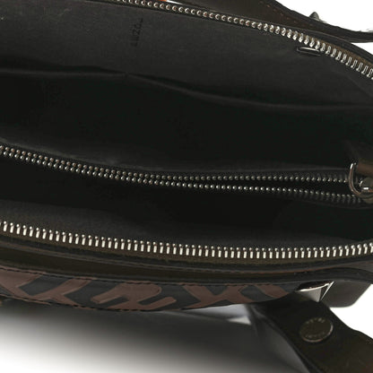 Fendi Vitello Dolce Bi-Color FF 1974 Embossed Medium By The Way Boston Bag Maya Black 4 of 4
